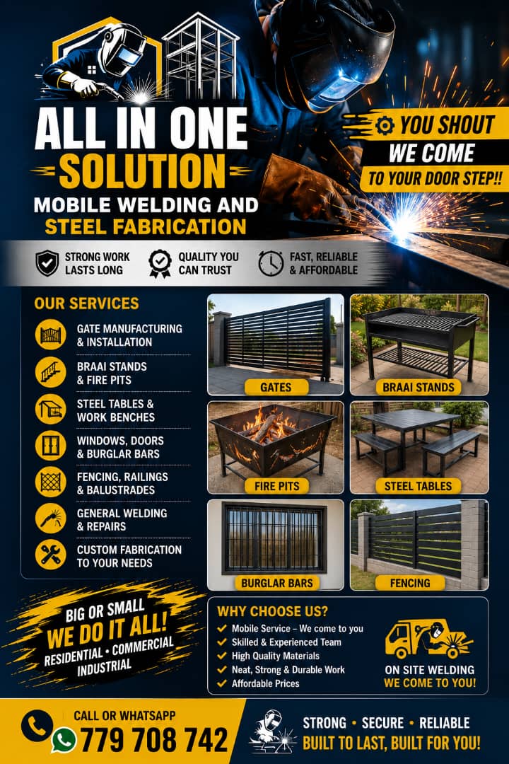 All In One Solution mobile welding and steel fabrication services poster